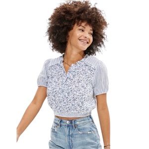 American Eagle • Short Pleated Shirt